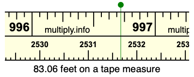 83.06 feet on a tape measure