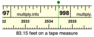 83.15 feet on a tape measure