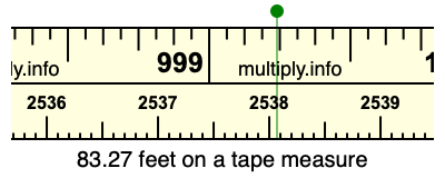 83.27 feet on a tape measure