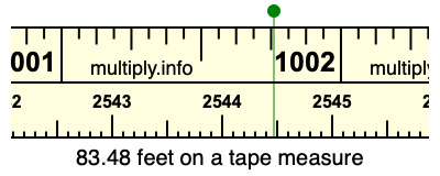 83.48 feet on a tape measure