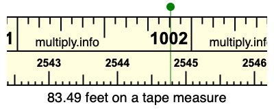 83.49 feet on a tape measure