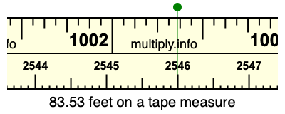 83.53 feet on a tape measure