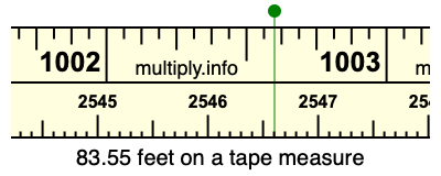 83.55 feet on a tape measure
