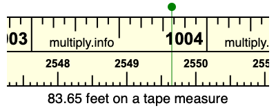 83.65 feet on a tape measure