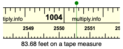 83.68 feet on a tape measure