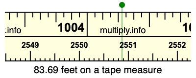 83.69 feet on a tape measure