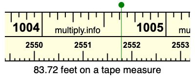83.72 feet on a tape measure