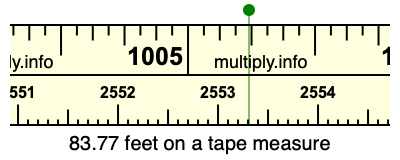 83.77 feet on a tape measure