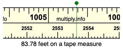 83.78 feet on a tape measure
