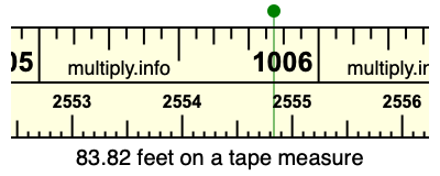 83.82 feet on a tape measure