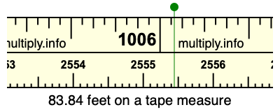83.84 feet on a tape measure
