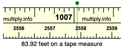 83.92 feet on a tape measure