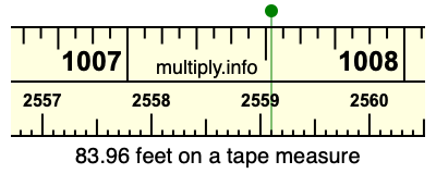 83.96 feet on a tape measure