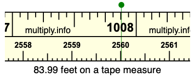83.99 feet on a tape measure