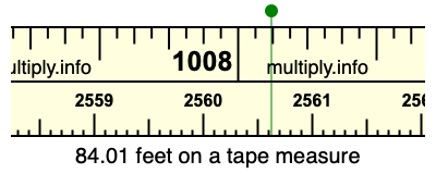 84.01 feet on a tape measure