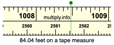 84.04 feet on a tape measure