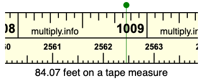 84.07 feet on a tape measure