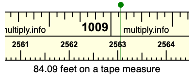 84.09 feet on a tape measure