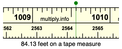 84.13 feet on a tape measure