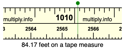 84.17 feet on a tape measure