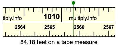 84.18 feet on a tape measure