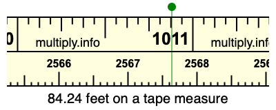 84.24 feet on a tape measure