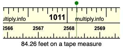 84.26 feet on a tape measure