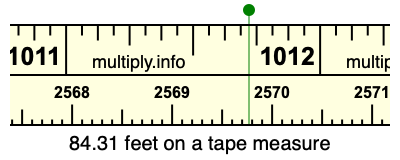 84.31 feet on a tape measure