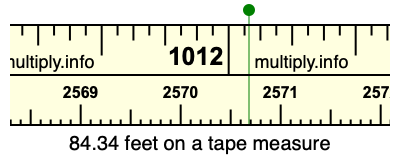 84.34 feet on a tape measure