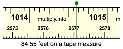 84.55 feet on a tape measure