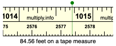 84.56 feet on a tape measure