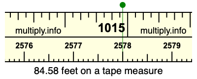 84.58 feet on a tape measure