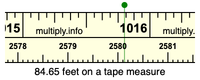 84.65 feet on a tape measure