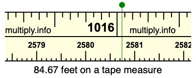 84.67 feet on a tape measure