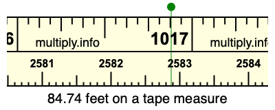 84.74 feet on a tape measure