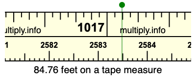 84.76 feet on a tape measure