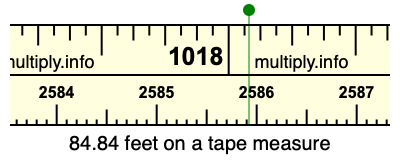 84.84 feet on a tape measure