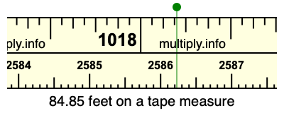 84.85 feet on a tape measure