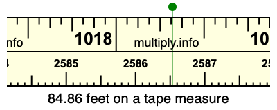 84.86 feet on a tape measure
