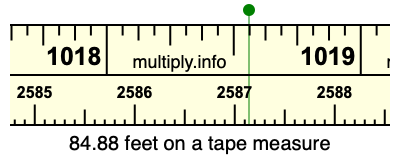 84.88 feet on a tape measure