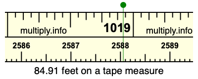84.91 feet on a tape measure