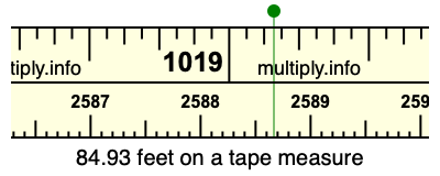 84.93 feet on a tape measure