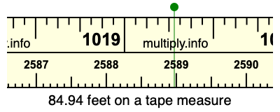 84.94 feet on a tape measure