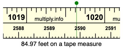 84.97 feet on a tape measure