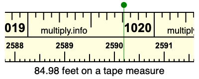 84.98 feet on a tape measure