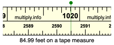 84.99 feet on a tape measure