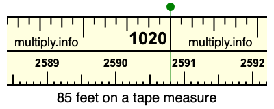 85 feet on a tape measure
