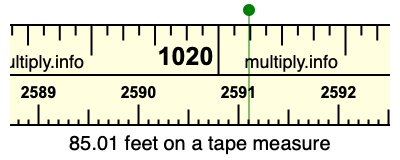 85.01 feet on a tape measure