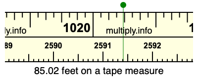 85.02 feet on a tape measure