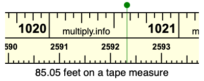 85.05 feet on a tape measure